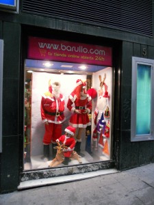 Santa Clauses--Madrid Shop Window 